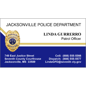 Police Department Business Cards | Oxynux.Org