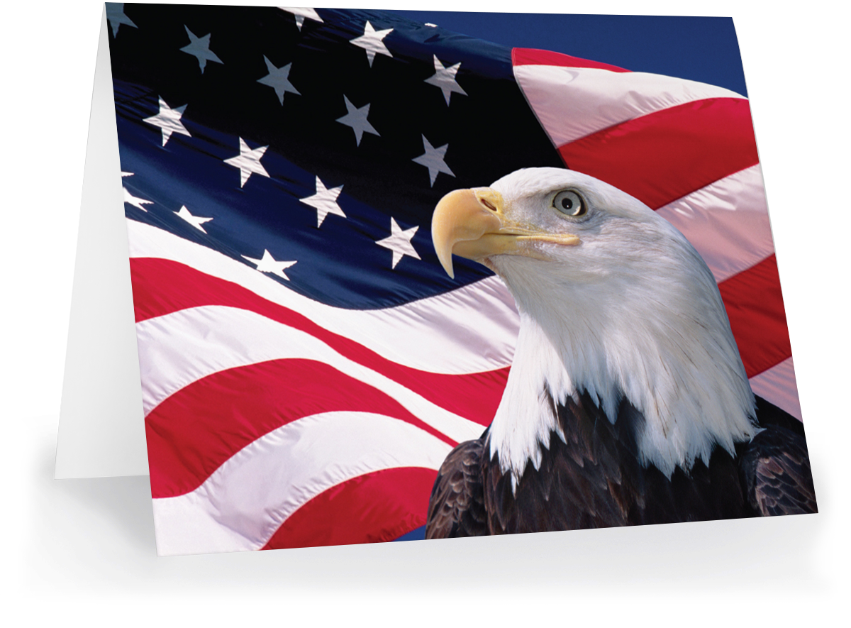 American Flag and Eagle Card